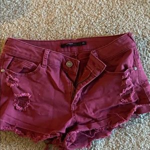 Burgundy short shorts